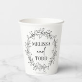 ミニマミニマルリストブランチ&リーフリース結婚ズ 紙コップ (裏面)