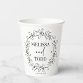 ミニマミニマルリストブランチ&リーフリース結婚ズ 紙コップ (正面)