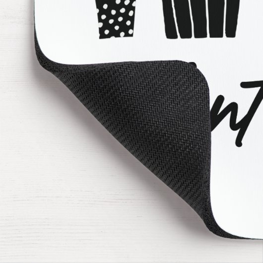 ミニマミニマルリストプラントママママ白黒 マウスパッド (コーナー)