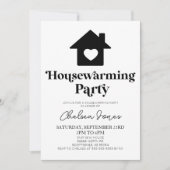 ミニマミニマルリストプレーンシンプル引っ越し祝いパーティーパーティー 招待状 (正面)