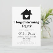 ミニマミニマルリストプレーンシンプル引っ越し祝いパーティーパーティー 招待状 (スタンド正面)