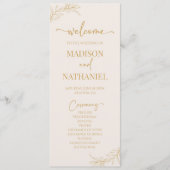 ミニマミニマルリストベージュ金ゴールドブランチ結婚リーフ プログラム (正面)