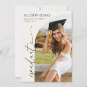 ミニマミニマルリスト写真アーチ卒業パーティー 招待状 (正面)