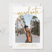 ミニマミニマルリスト写真アーチ卒業パーティー 招待状 (正面)