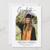 ミニマミニマルリスト写真アーチ卒業 案内状 (正面)