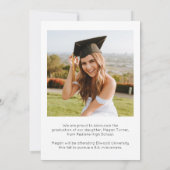 ミニマミニマルリスト写真アーチ卒業 案内状 (裏面)