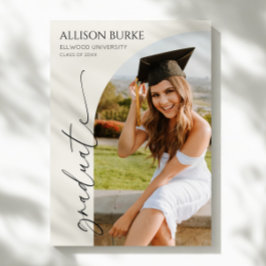 ミニマミニマルリスト写真アーチ卒業 案内状