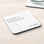 ミニマミニマルリスト名前をカスタムするの結婚贈り物 コースター (左側)