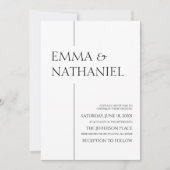 ミニマミニマルリスト白黒シンプル結婚ズ 招待状 (正面)