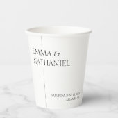 ミニマミニマルリスト白黒シンプル結婚ズ 紙コップ (正面)