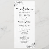 ミニマミニマルリスト白黒ブランチ結婚リーフ プログラム (正面)