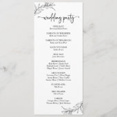 ミニマミニマルリスト白黒ブランチ結婚リーフ プログラム (裏面)