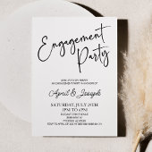 ミニマミニマルリスト白黒婚約パーティ 招待状