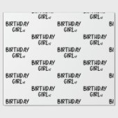 ミニマミニマルリスト白黒誕生日ガール ラッピングペーパー (フラット)