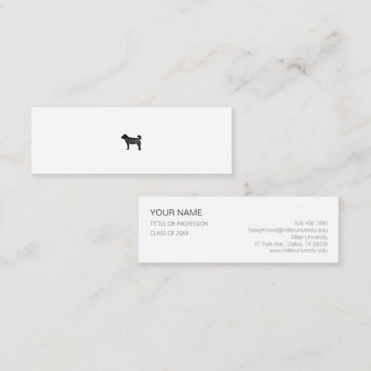 ミニマムでシンプルな名刺　ビジネスカード 犬 スキニー名刺 (正面/裏面)