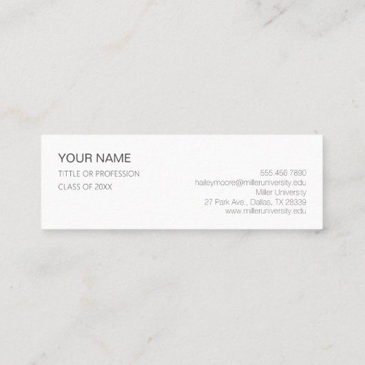 ミニマムでシンプルな名刺　ビジネスカード 犬 スキニー名刺 (裏面)