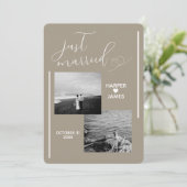 ミニマムな挙式後のパーティ招待状 | ニュートラル 招待状 (スタンド正面)