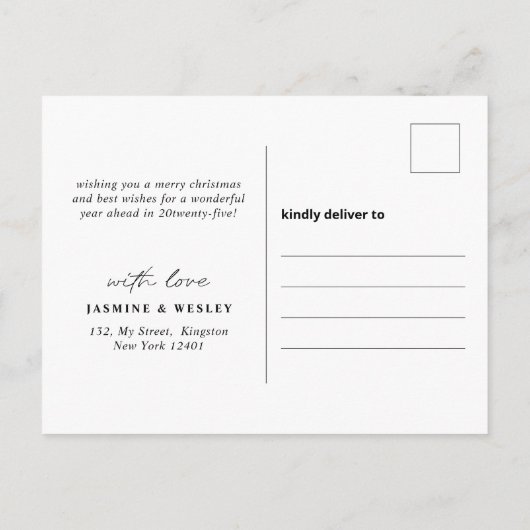 ミニマメリーリストが一緒に結婚のクリスマス シーズンポストカード (裏面)