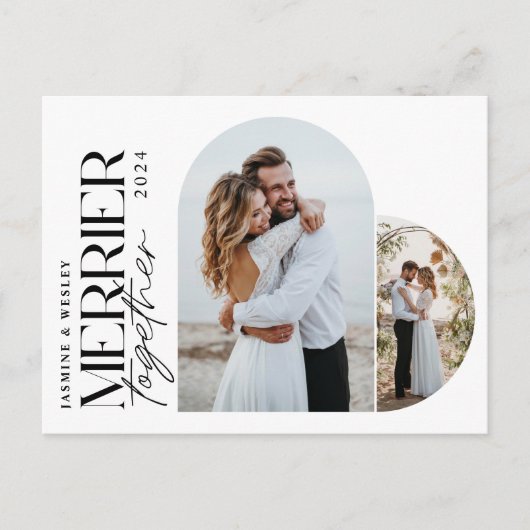 ミニマメリーリストが一緒に結婚のクリスマス シーズンポストカード (正面)