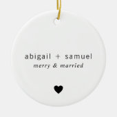 ミニマメリーリスト結婚したハート新着写真 セラミックオーナメント (正面)