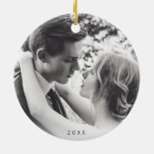 ミニマメリーリスト結婚したハート新着写真 セラミックオーナメント (裏面)