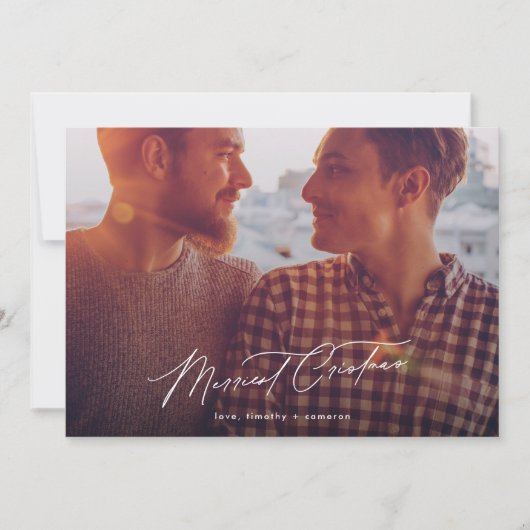 ミニマメリーリスト2枚の写真クリスマス書道 シーズンカード (正面)