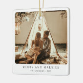 ミニマメリーリ結婚したアル・カップル写真 セラミックオーナメント (左)