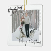 ミニマメリール結婚したタイプライター写真 セラミックオーナメント (左)