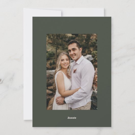 ミニマメリー結婚した結婚リストの写真ダークグリーン シーズンカード (裏面)