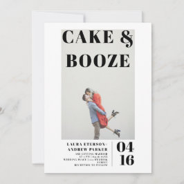 ミニマモダンはっきりしたリストのケーキは写真をブーゼ結婚ン 招待状