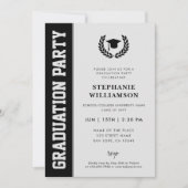 ミニマモダンはっきりしたリストの卒業写真卒業 招待状 (正面)