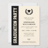 ミニマモダンはっきりしたリストの卒業写真卒業 招待状 (正面)