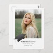 ミニマモダンはっきりしたリストの卒業発表キャップ ポストカード (正面/裏面)