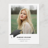 ミニマモダンはっきりしたリストの卒業発表キャップ ポストカード (正面)