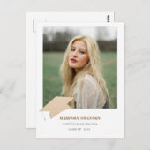 ミニマモダンはっきりしたリストの卒業発表ゴールデン ポストカード (正面/裏面)