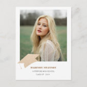 ミニマモダンはっきりしたリストの卒業発表ゴールデン ポストカード (正面)