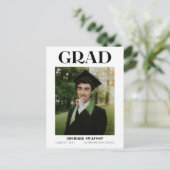 ミニマモダンはっきりしたリストの卒業発表 ポストカード (スタンド正面)