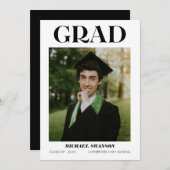 ミニマモダンはっきりしたリストの卒業発表 招待状 (正面/裏面)