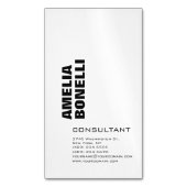 ミニマモダンはっきりしたリストプロフェッショナル マグネット名刺 (正面縦)