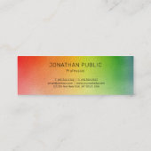 ミニマモダンエレガントカラフルリストテンプレート スキニー名刺 (裏面)