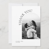 ミニマモダンエレガントシンプルリストの結婚写真 サンキューカード (正面)