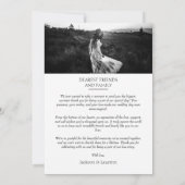 ミニマモダンエレガントシンプルリストの結婚写真 サンキューカード (裏面)