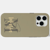 ミニマモダンエレガントシンプルルなパステルイニシャル Case-Mate iPhoneケース (裏面 (横))