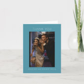 ミニマモダンエレガントティール（緑がかった色）ブルー結婚ズカスタム サンキューカード (正面)