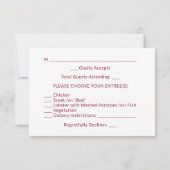 ミニマモダンエレガントリストのブガンディ冬の結婚式 出欠カード (裏面)