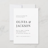 ミニマモダンエレガントリストのブラック&ホワイト結婚ズ 招待状 (正面)