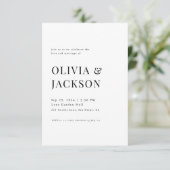 ミニマモダンエレガントリストのブラック&ホワイト結婚ズ 招待状 (スタンド正面)