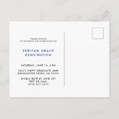 ミニマモダンエレガントリストの卒業スクリプト写真 案内ポストカード (裏面)