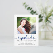 ミニマモダンエレガントリストの卒業スクリプト写真 案内ポストカード (スタンド正面)