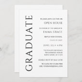 ミニマモダンエレガントリストオープンハウス卒業 招待状 (正面/裏面)